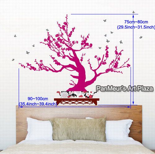 KR 41 Japanese Apricot Bonsai, Decals Wall Art Sticker  