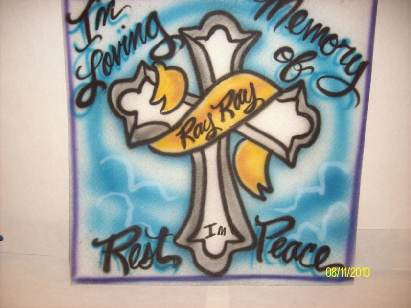 Airbrush memorial T shirt personalized  