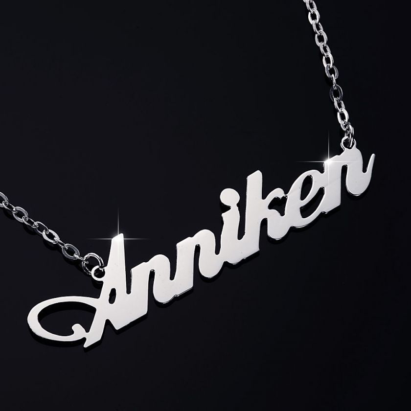 Name Plate Necklace Chain Silver 925 Pesonalized  