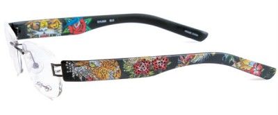 Ed Hardy Lites Eyeglasses EHL806 Black Crystal Tattoo 50 18 140  