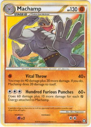 card machamp number 26 102 evolution stage 2 pokemon set hs triumphant 