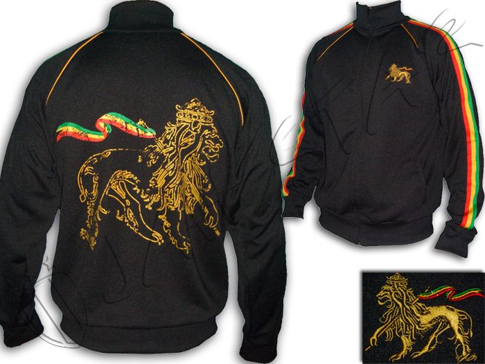 Rasta Jacket Jumper Reggae Conquering Lion Of Judah Polyester AU 