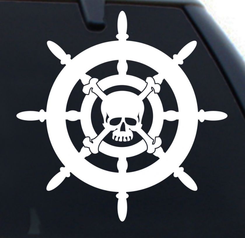   DECAL 18x18 Jolly Roger Captain sticker Ship caribbean depp  