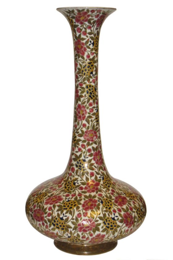 Ignac Fischer Budapest Persian Style Ceramic Vase 27 in  