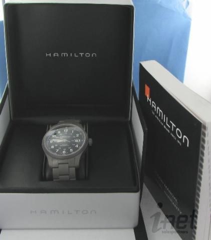 Hamilton H70565133 Khaki Titanium Automatic Black Dial Watch NEW $995 