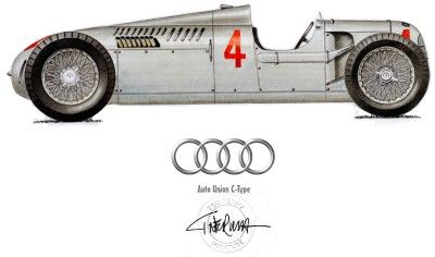 AUTO UNION signed print by TRIS NERIMA OFFERS ALWAYS WELCOME. ( P117 