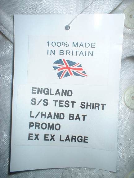 England Cricket Shirt Jersey Test Promo Asics BNWT XXL  