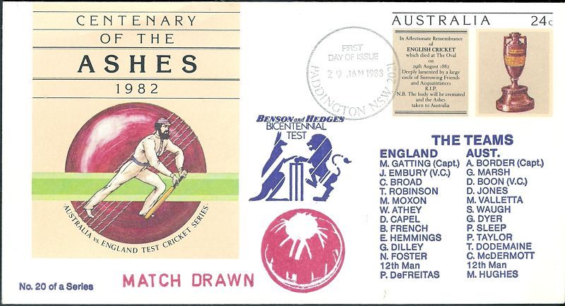 1988 Ashes Cricket Australia England Bicentennial Test  