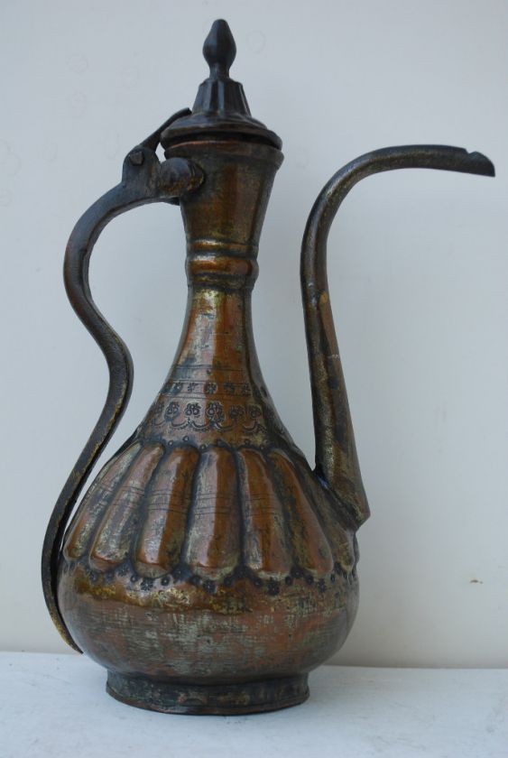 Arabic Islamic tinned brass bronze ewer 18 19th cent  