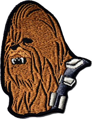 STAR WARS Chewbacca Embroidered Patch Real Hair Chewie  