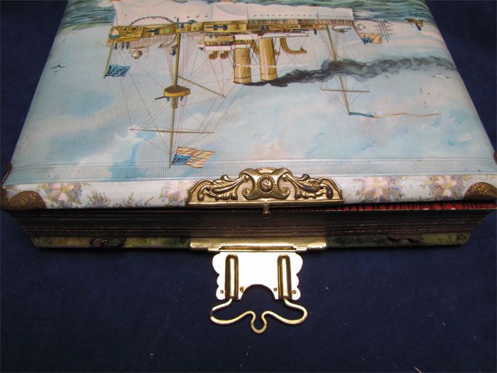 Antique Celluloid Photo Album With Clasp US Navy Ship  