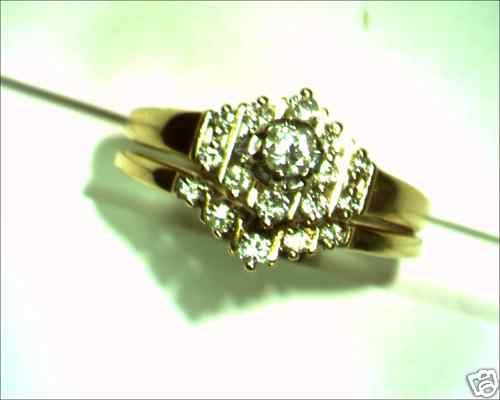 Ladies 2 piece diamond wedding set aprox 3/4 twt 14k  