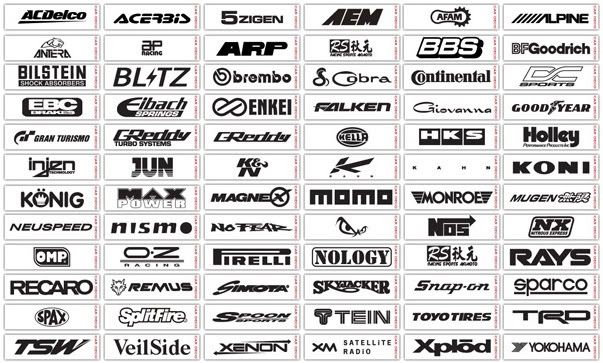 12 CAR PERFORMANCE STICKERS DECALS GRAPHICS GREDDY HKS  