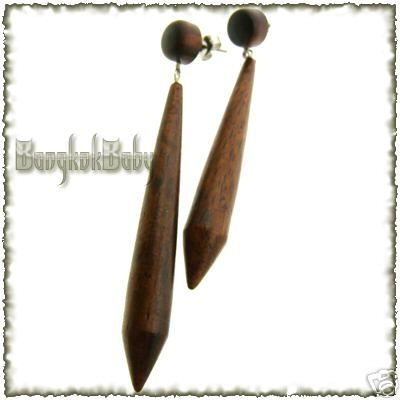 Handcrafted Bali SONO WOOD WOODEN Organic EARRINGS  