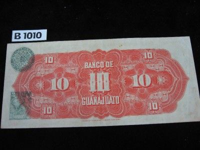 BANCO DE GUANAJUATO~10PESO MEXICO 10 JUL 1914~A. UNCIRC  