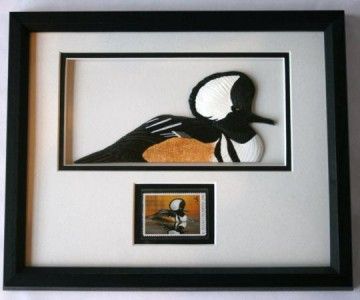 DUCKS UNLIMITED 2000 Duck Stamp & Carved Merganser  