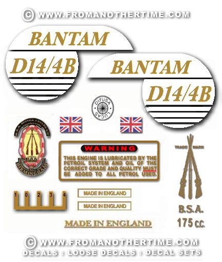 BSA Bantam Decals   1949 71 Decalsets for all models  