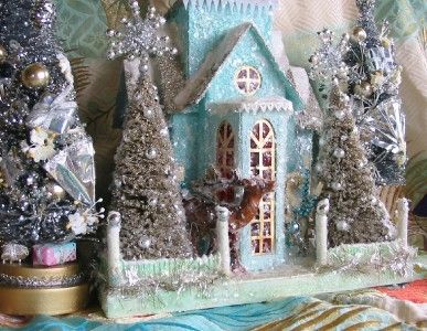 Cody Foster Winter Blue Church Xmas House Retired  