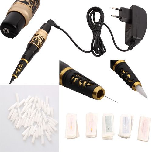   Permanent Tattoo Eyebrow Makeup Pen Machine 50 Needle 50 Tip  