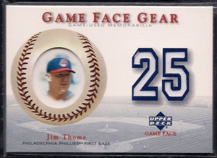 JIM THOME PHILADELPHIA PHILLIES 2003 GAME FACE GEAR GAME WORN #25 