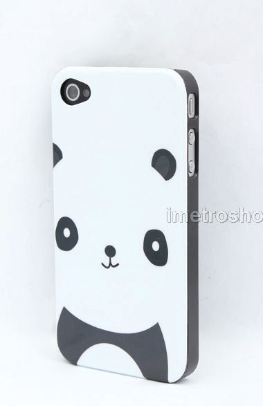 likable Cute Lovely Fat Panda White Black Hard Skin Case Cover For 