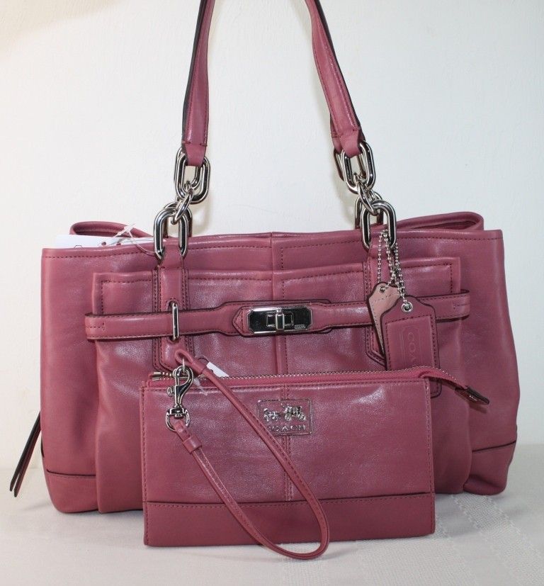   LEATHER JAYDEN EW CARRYALL + WALLET GINGER BEET PINK 17811  