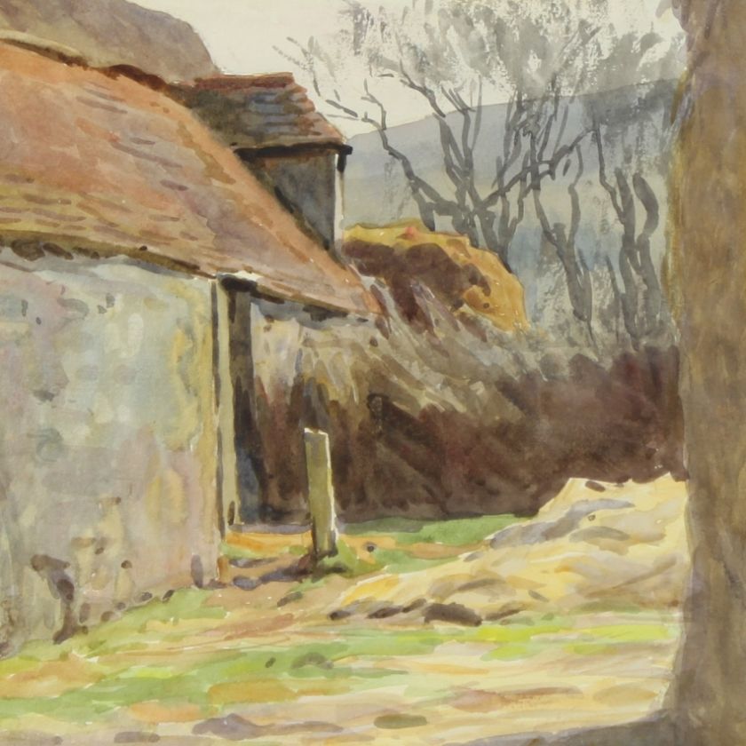 Berenger Benger Farmyard Watercolour Painting  