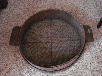 Primitive Round Bentwood Wooden Grain Sieve Sifter Measure Farm 