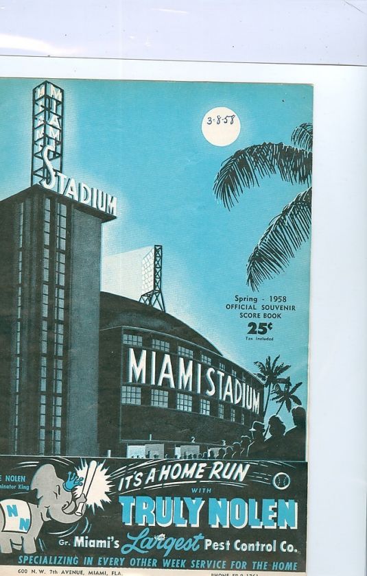 1958 first LA Dodgers game ever spring training Miami Stadium 