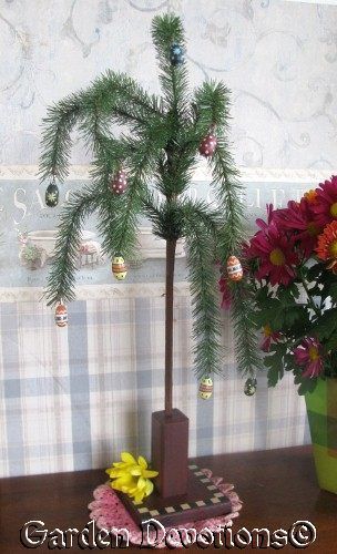 Primitive EASTER WILLOW TREE Accented w/ Egg Ornaments  