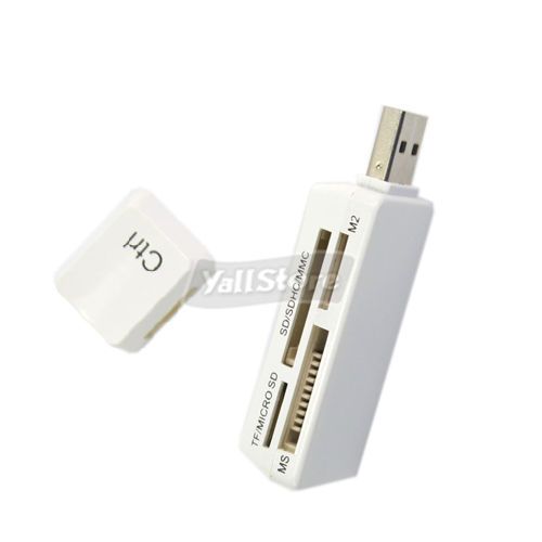 USB 2.0 SD/SDHC/M2/MMC 56 In 1 Memory Card Reader White  