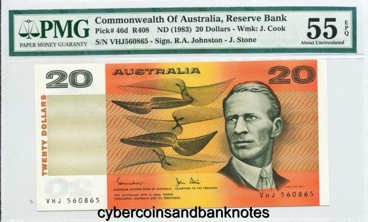 AUSTRALIA   $20, Johnston/Stone R408   PMG about Uncirculated 55EPQ 