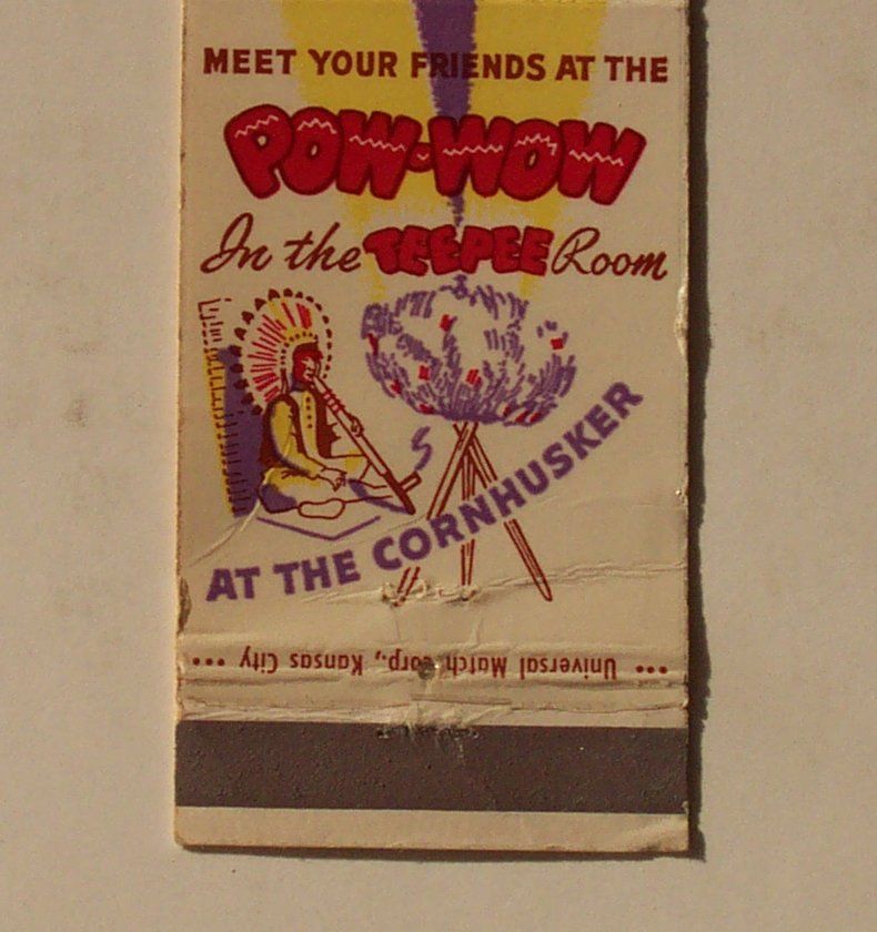 1960s Matchbook Teepee Hotel Cornhusker Lincoln NE MB  