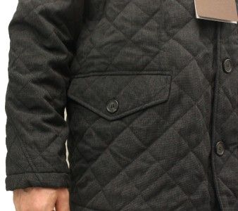 250 TASSO ELBA MENS BLACK QUILTED JACKET COAT L  