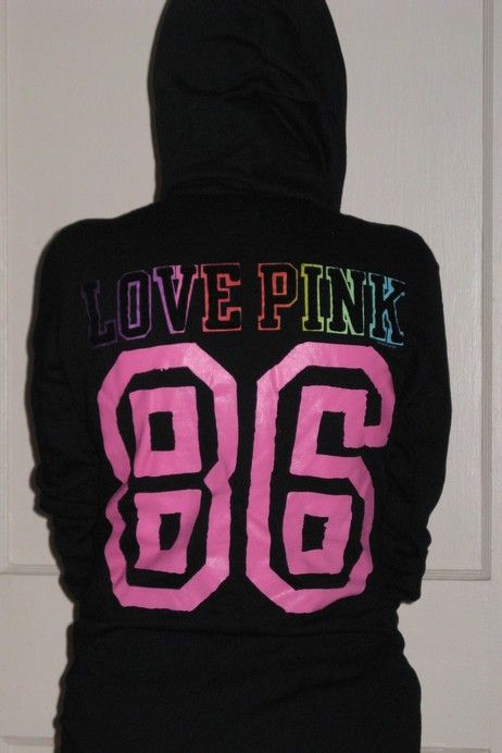 Victorias Secret Black Rainbow PINK Hoodie Sweatpants XS S Lot Set 