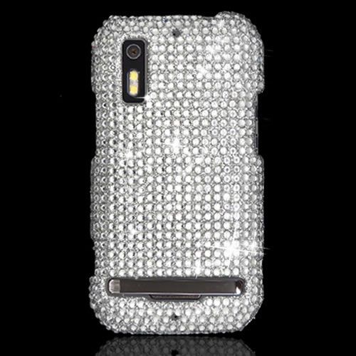 Motorola Photon 4G MB855 Sprint Silver Diamond Bling Hard Case Cover 