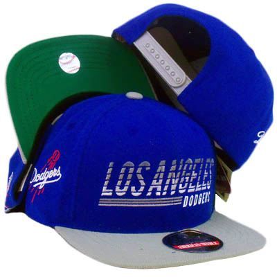   HAT CAP LOS ANGELES DODGERS AMERICAN NEEDLE FLAT BILL BLUE GRAY WOOL