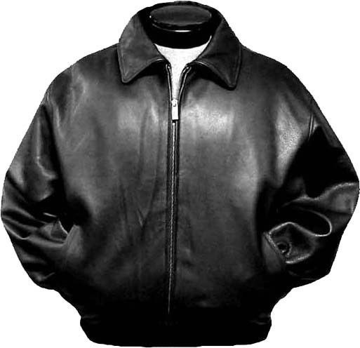 MENS BASIC BLACK LEATHER BOMBER JACKET, LINER, LAMBSKIN  