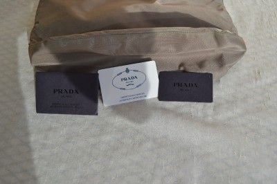 Auth Prada Borsa in Tessuto Putty Argilla Clay Tan Hobo Bag Shopper 