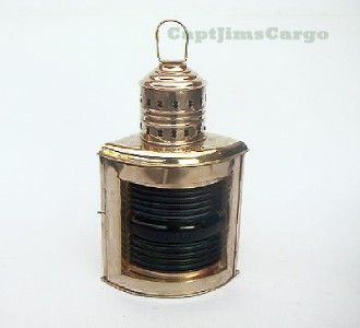 MARITIME COPPER STARBOARD LANTERN OIL LAMP FRESNEL LENS  