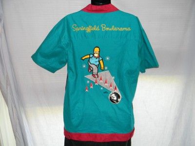   Bowling Shirt Embroidered Sz L Springfield Bowlarama Matt Groening