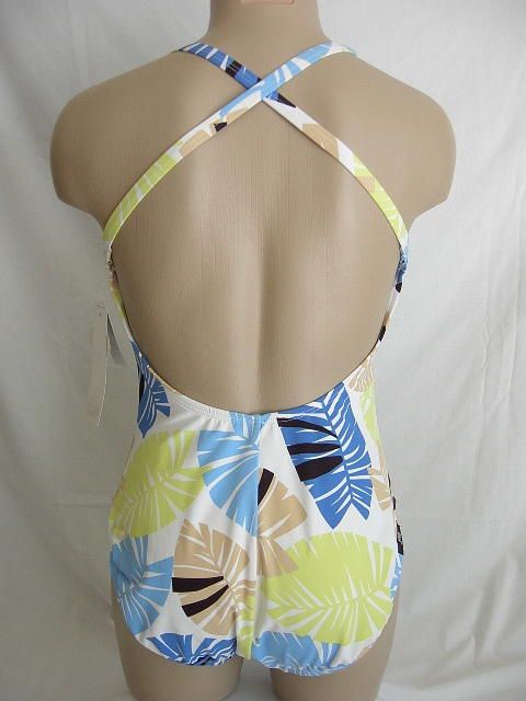 JAG One 1 Piece Bathing Swim Suit 12 Blue/White NEW  