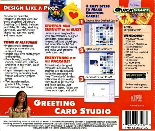 New PC Program QUICKSTART GREETING CARD STUDIO  