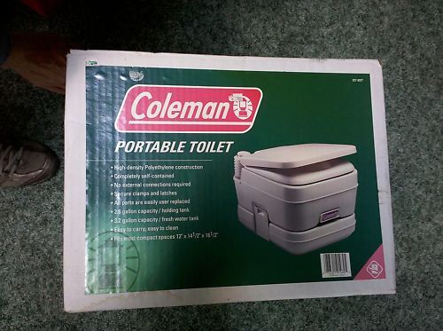 4U64 NIB COLEMAN PORTABLE RV CAMPER FLUSH TOILET # 807   