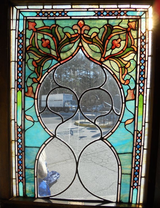 Vintage stained glass window/gothic/moorish  