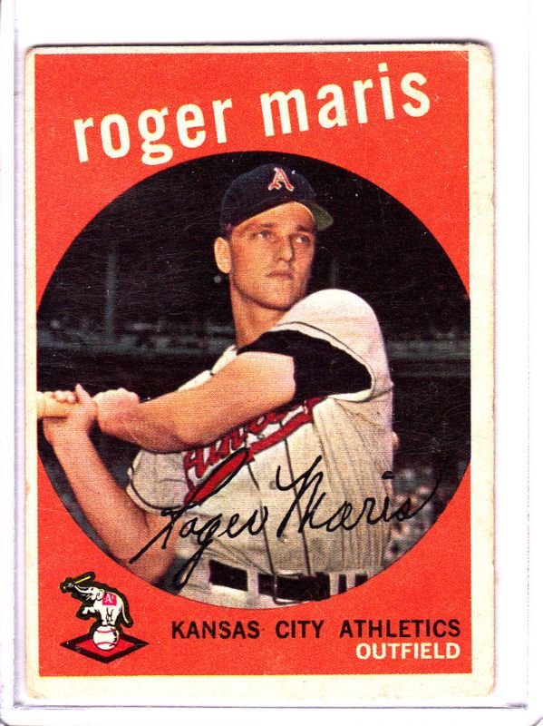 1959 Topps ROGER MARIS #202 KC Athletics BV $125.00 Hot  