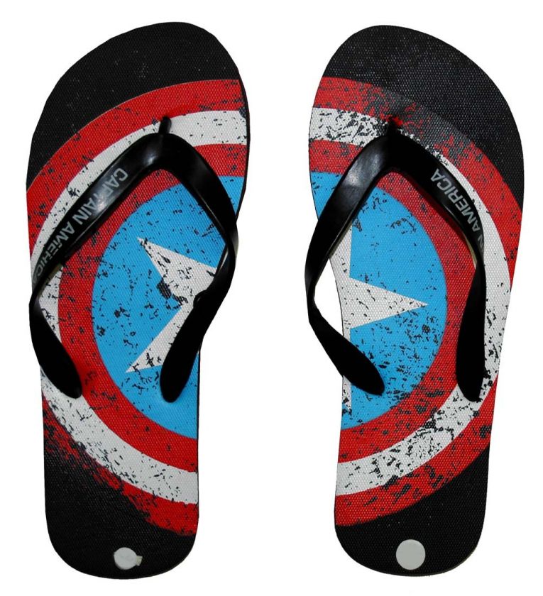 Captain America Logo Marvel Comics Superhero Flip Flops Sandals  