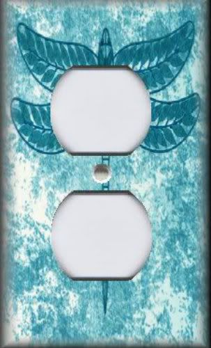 Light Switch Plate Cover Blue Dragonfly  