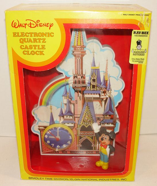 BRADLEY DISNEYLAND WDW CASTLE CLOCK NMIB WORKS VINTAGE  