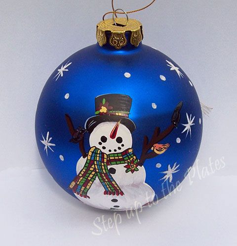 Lenox China WINTER GREETINGS Large Xmas Ornament Hand Painted Snowman 